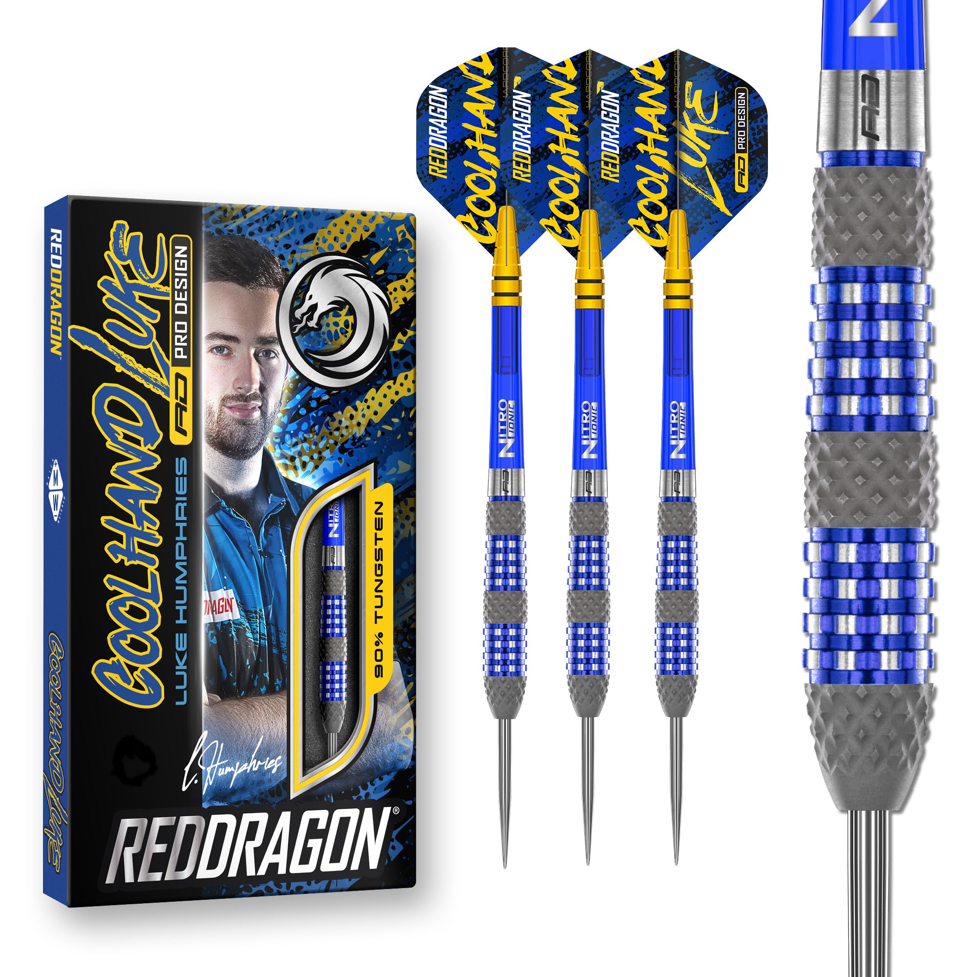 Red Dragon Luke Humphries TX2 24g Tungsten Darts Set – Atomised Grip