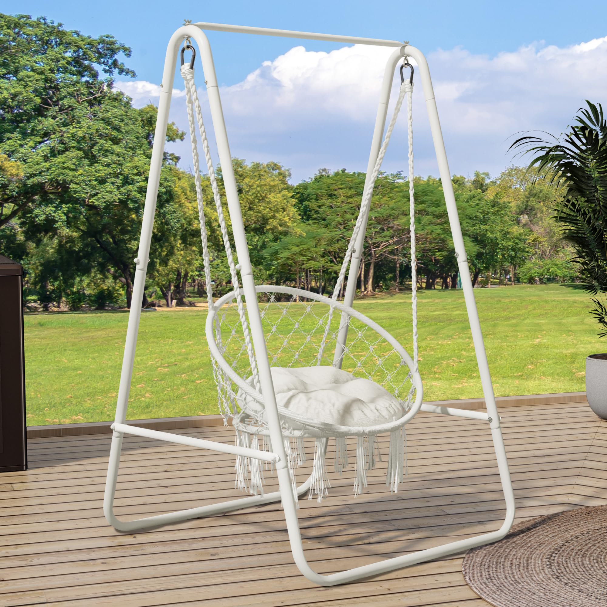 YITAHOME Hanging Chair with Stand | Heavy-Duty Steel Hammock Swing