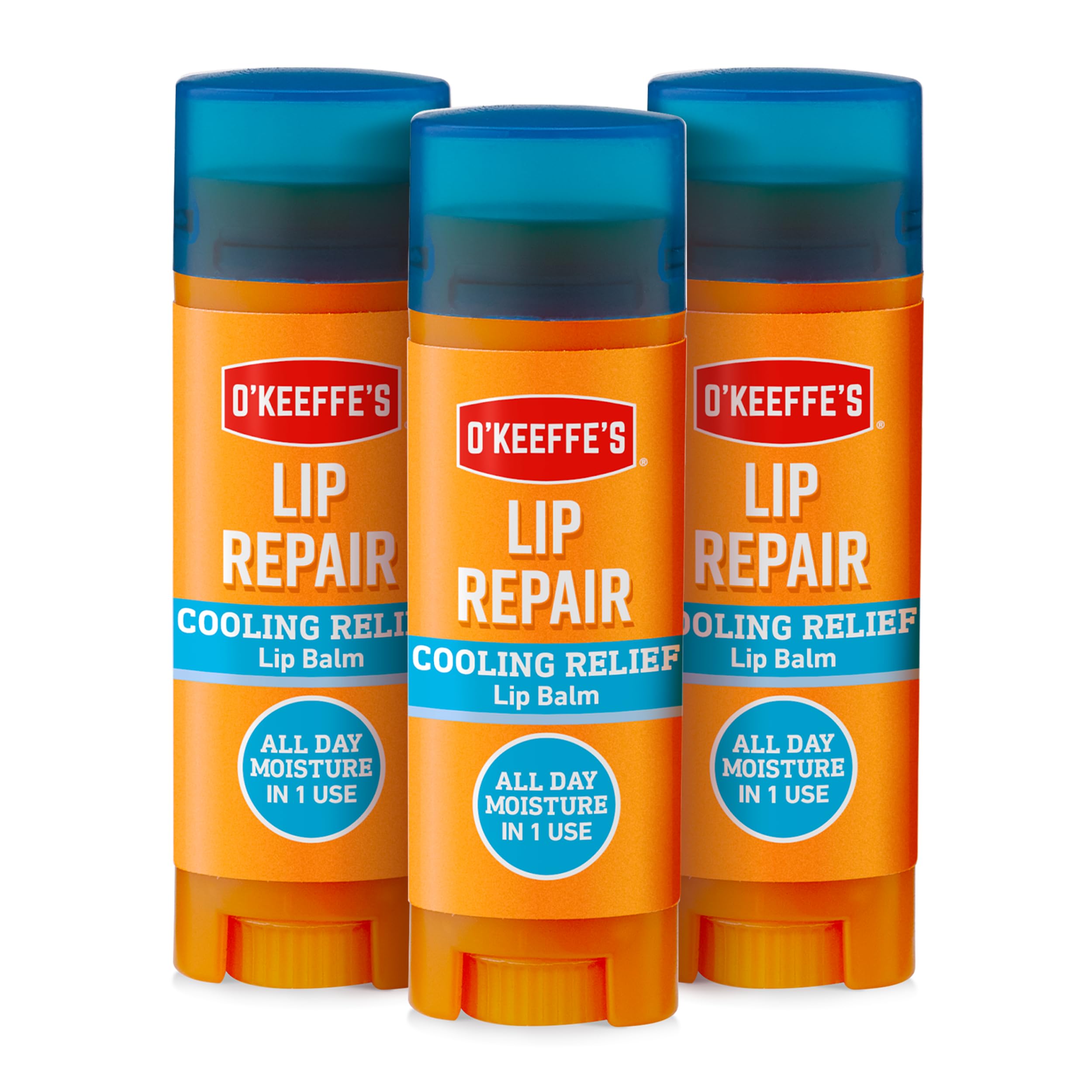 O'Keeffe's Lip Repair Cooling Relief Balm for Dry Lips - 3 Pack