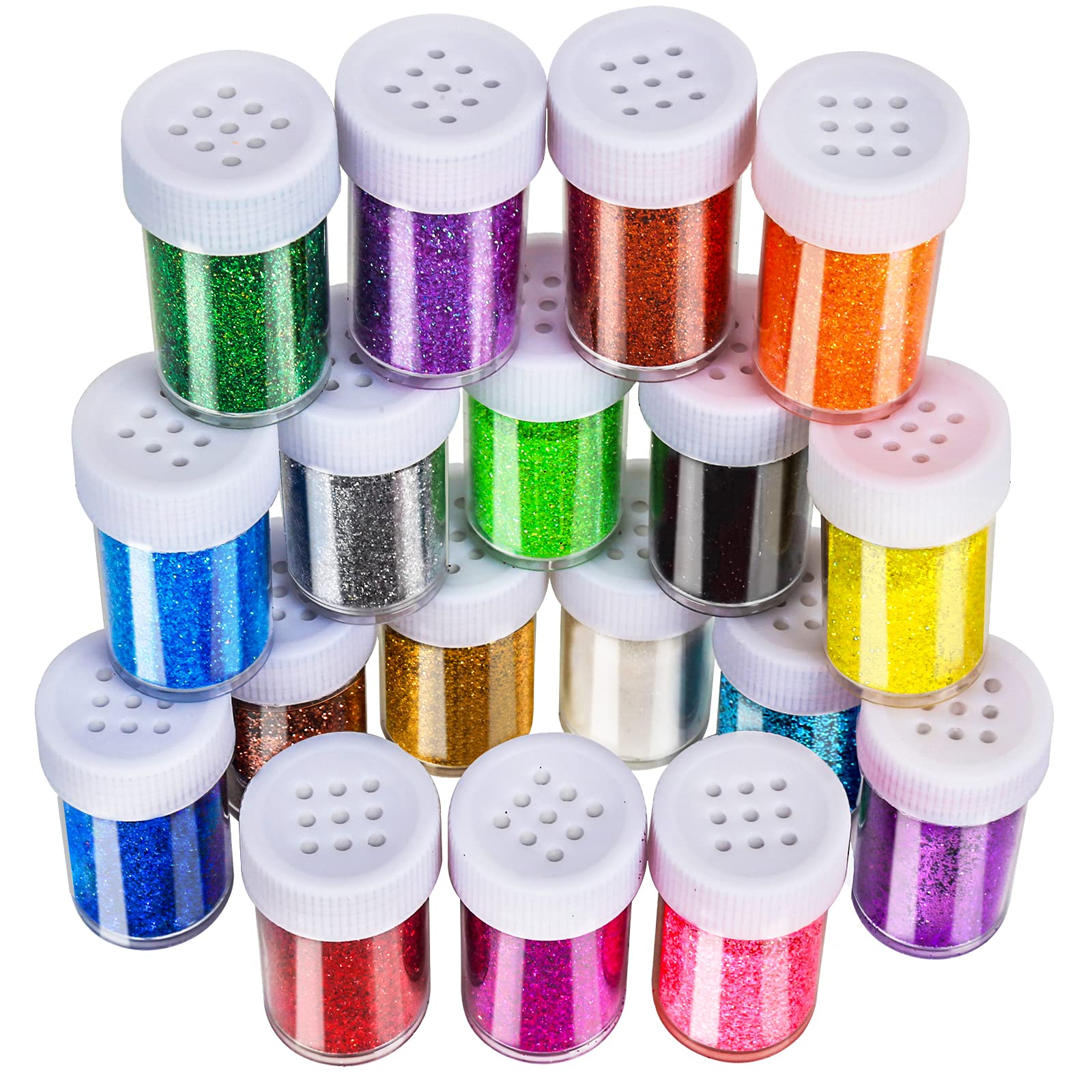 LEOBRO 18 Pack Extra Fine Resin Glitter Set – 15g Shake Jars for Crafts