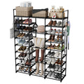 Finew 9-Tier Metal Shoe Rack | 50-55 Pair Stackable Storage Organizer - Black