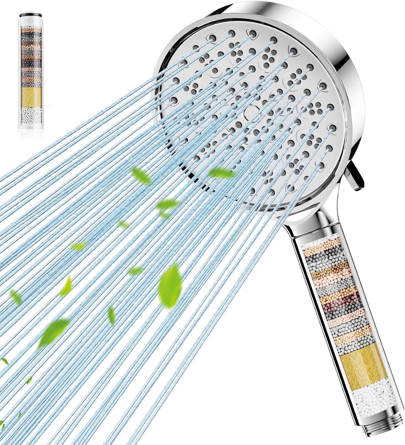 Cobbe Filtered Shower Head – 6 Spray Modes & 20-Layer Filtration (Chrome)