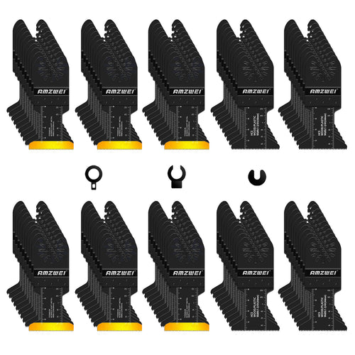 100PCS Titanium Oscillating Multi Tool Blades Set with Bag