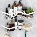 Kegii Corner Shower Caddy – White Stainless Steel Bathroom Shelf