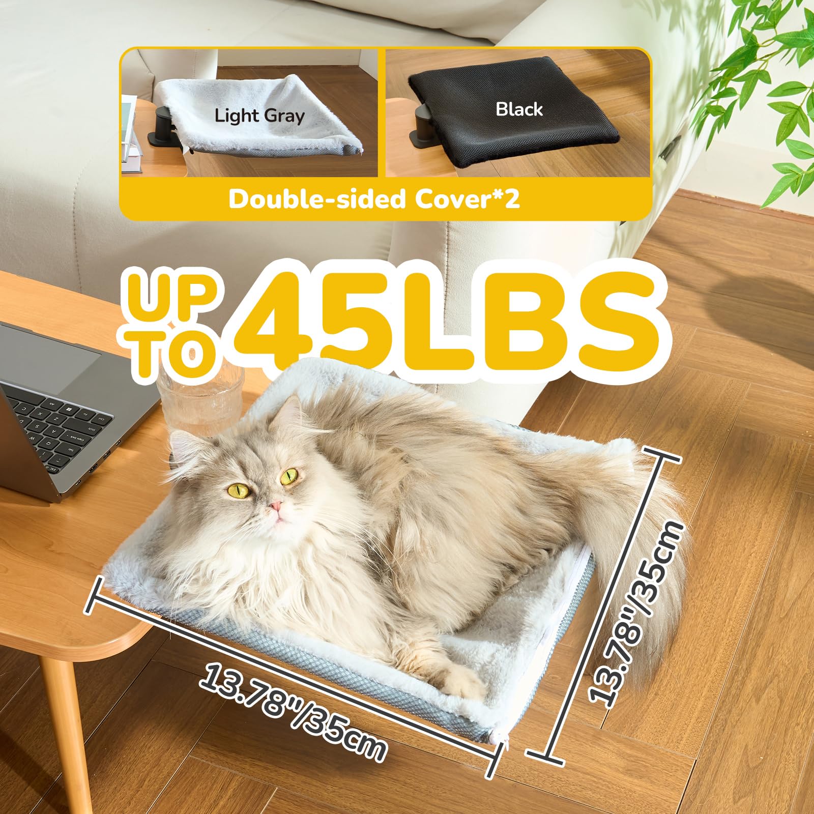 CATISM Desk Cat Bed – 360° Rotating Clamp-On Hammock for Office