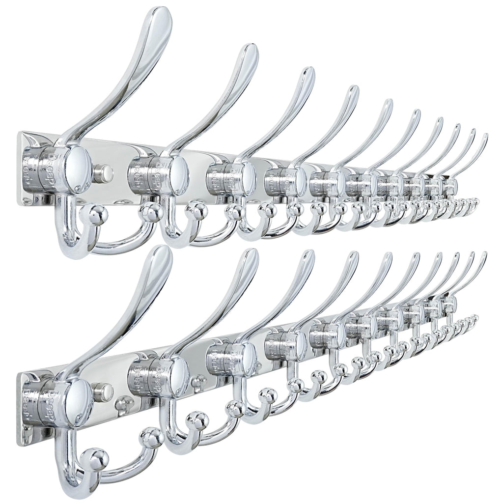 Dseap Coat Rack Wall Mount 94cm, Heavy Duty 2.5mm Base vs Flimsy 1mm, Double-Thick Solid Anti-Snap Hooks