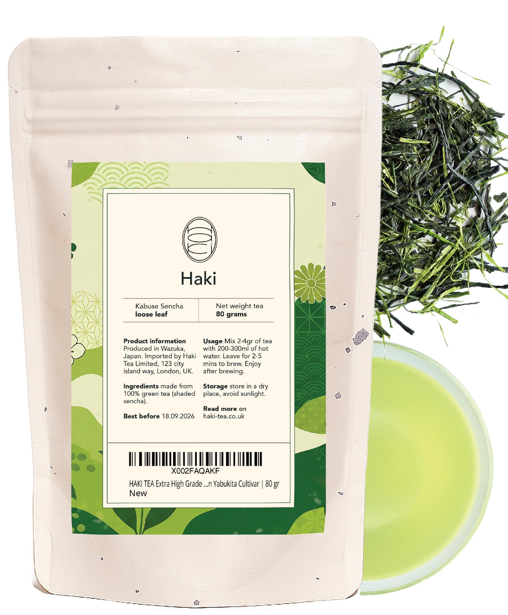 Haki Tea | Premium Shade Grown Kabuse Sencha Green Tea - Kyoto, 80g