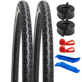 YunSCM 26x1 3/8 Road Bike Tyres and Tubes Set | 37-590 Schrader Valve