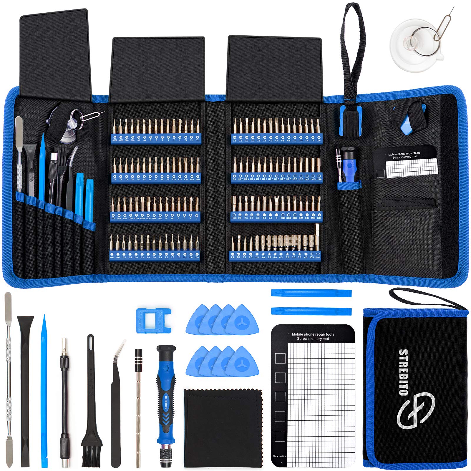STREBITO 142-Piece Precision Screwdriver Set | 120 Magnetic Bits Kit