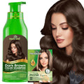 Herbishh Hair Color Shampoo | 3-in-1 Ammonia-Free Dye - Dark Brown (500ml)