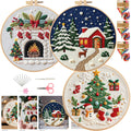 Smart-Feather Christmas Cottage Hand Embroidery Kit for Beginners