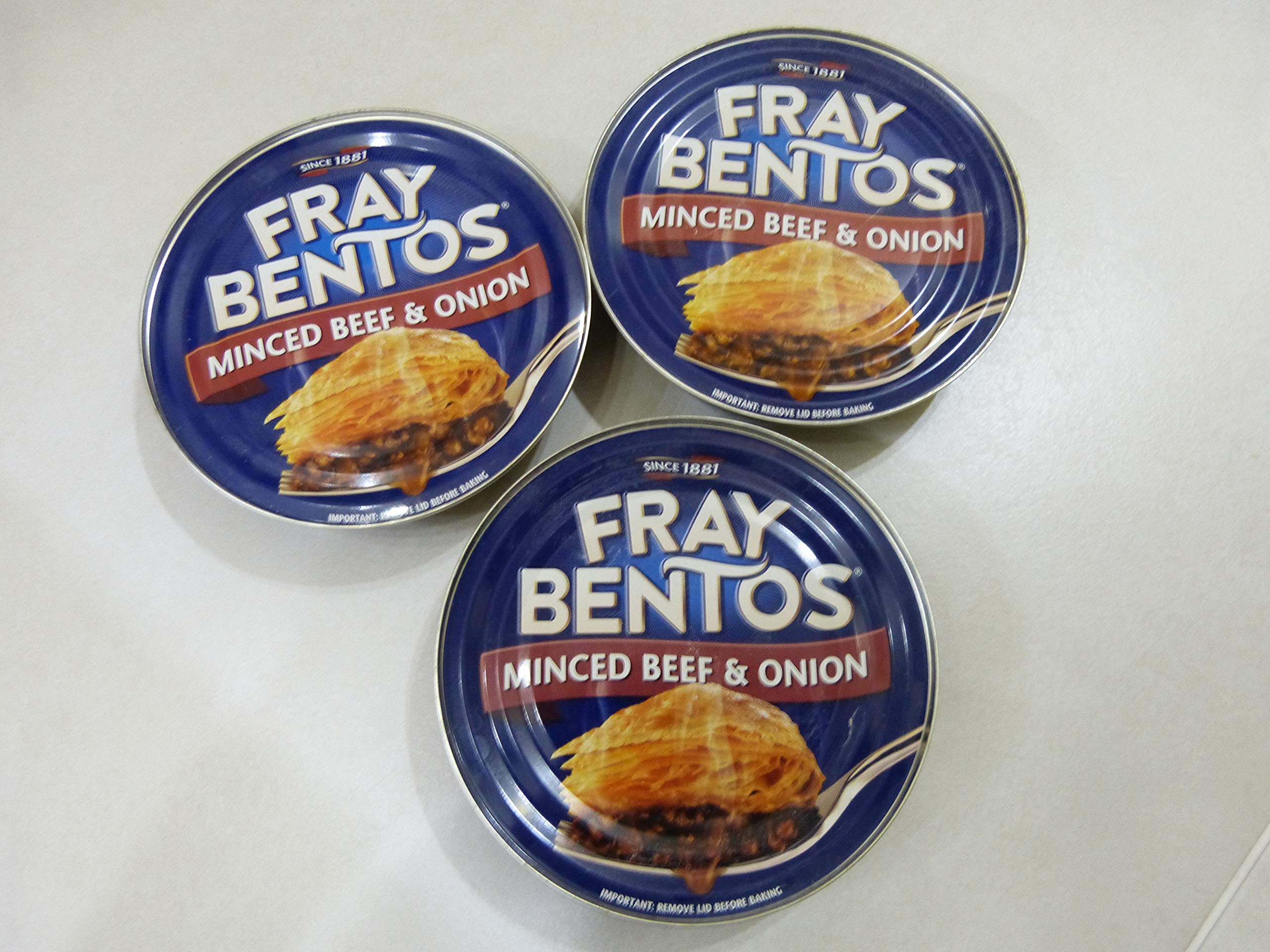 Fray Bentos Minced Beef & Onion Tinned Pies – 3 Pack Savory Pastry
