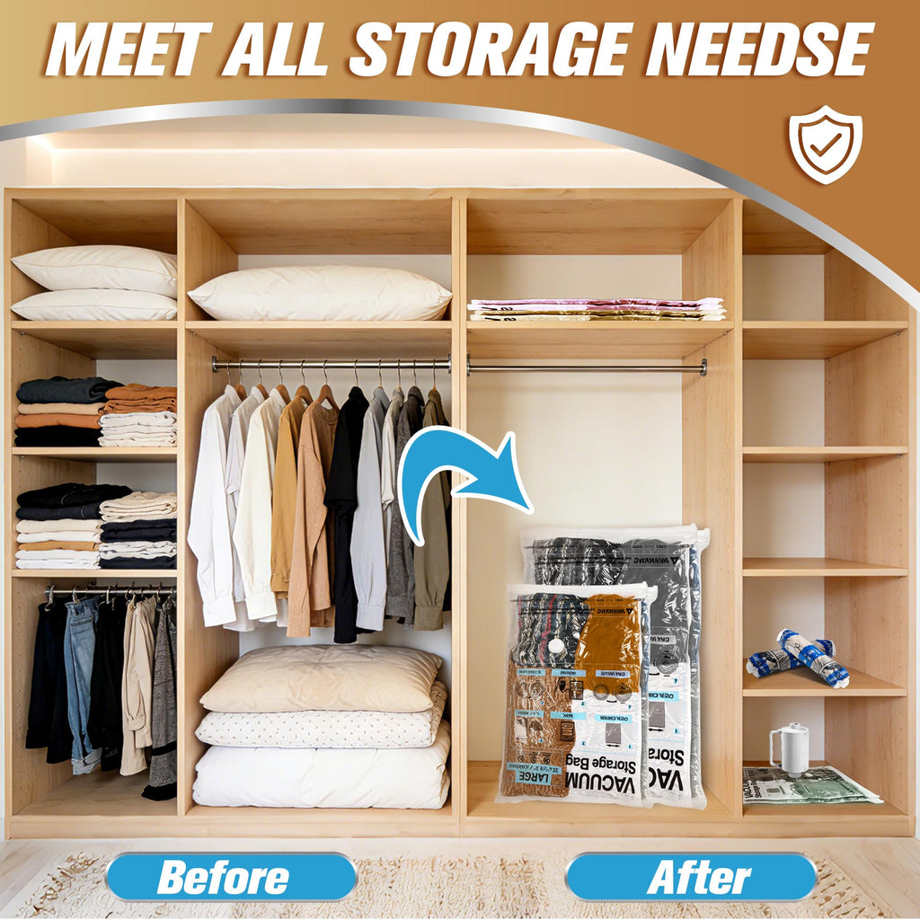 STORAGE MASTER Vacuum Storage Bags, Space Saver Bags 80% More Storage Space, with Electric Pump 25, Combo