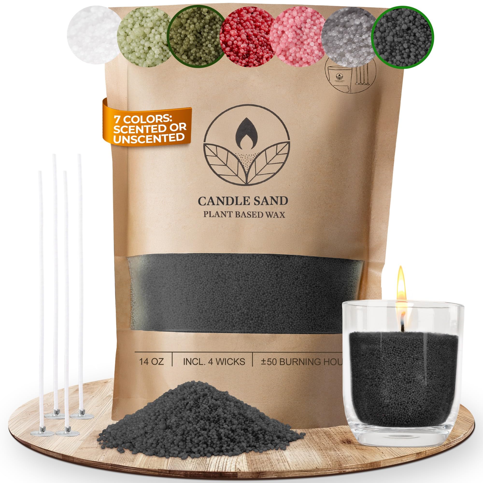 Comforder Scented Candle Sand - 400g Musk Wax Granules with 4 Wicks