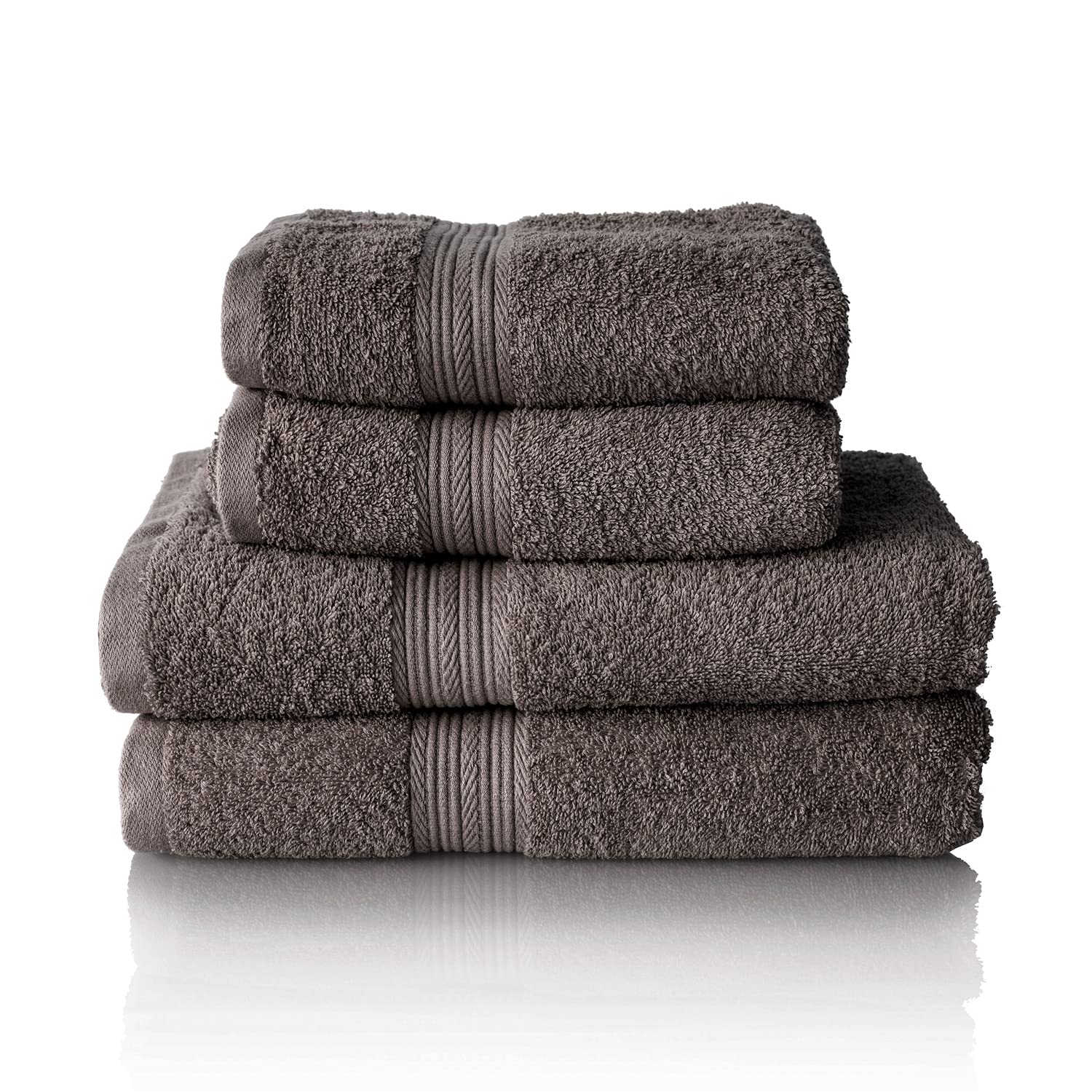 Glart Premium 4-Piece Terry Towel Set - 100% Cotton, Anthracite Grey