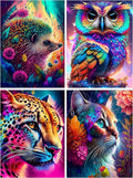 BEAYIOU 4 Pack 5D Animal Diamond Painting Kits for Adults - Full Drill