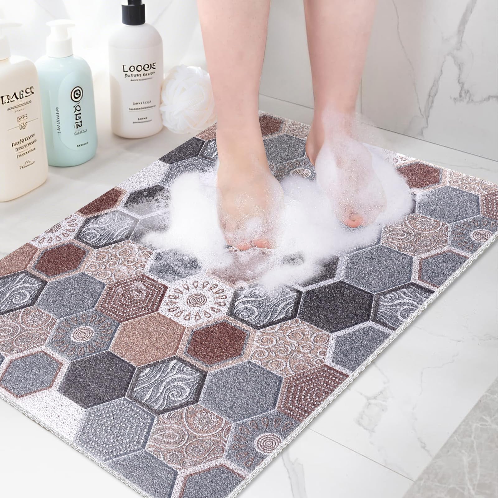 Extra Large Loofah Shower Mat – 60x80cm Non-Slip Bath Mat