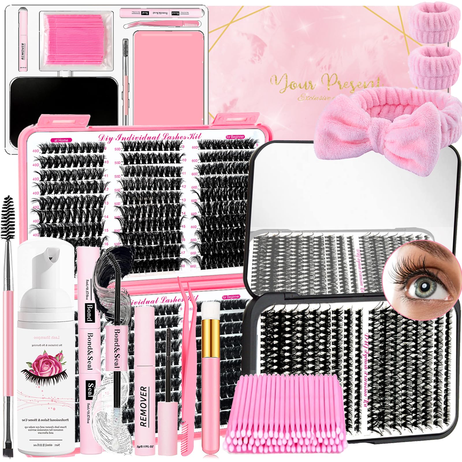 QUKLOGEN DIY Fluffy Lash Extension Kit | 900Pcs D Curl 9-18mm Set