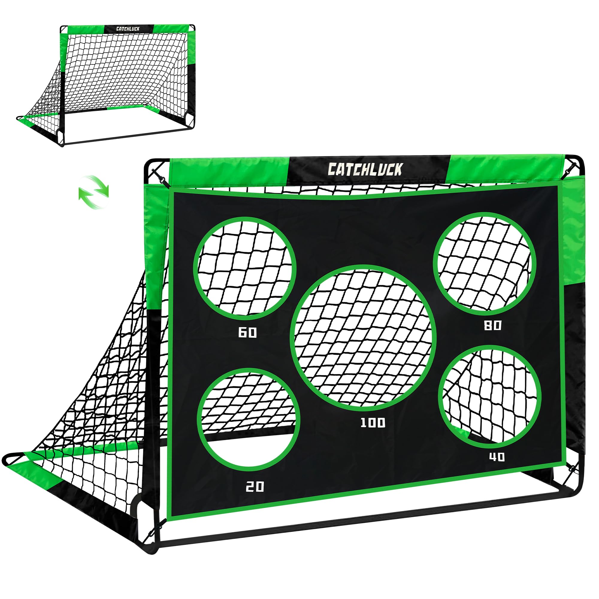 CATCHLUCK 2-in-1 Pop Up Football Goal | Portable Kids Garden Training Net