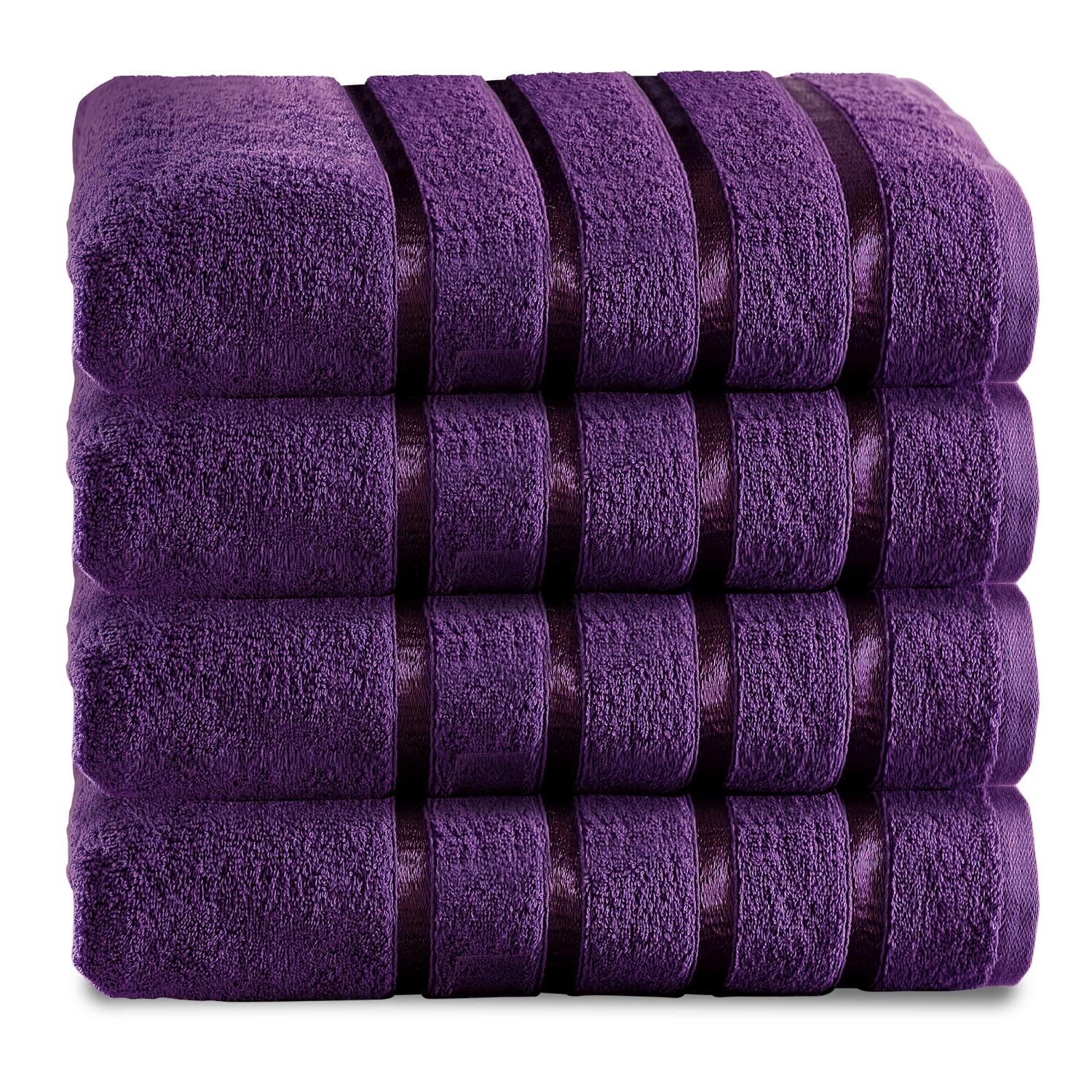 GC Gaveno Cavailia Egyptian Cotton Towels – 500 GSM 4PK Set, Aubergine