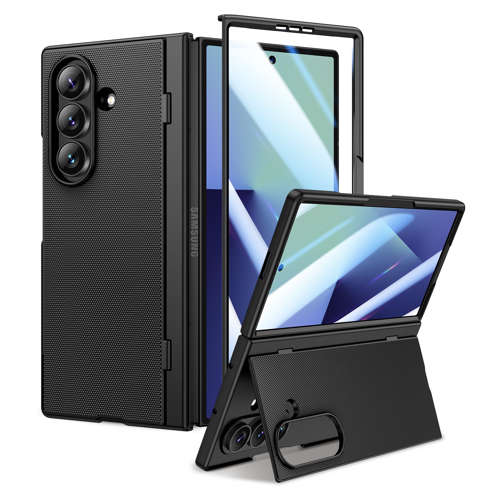 Doeshine Samsung Galaxy Z Fold 7 Case with Kickstand & Screen Protector