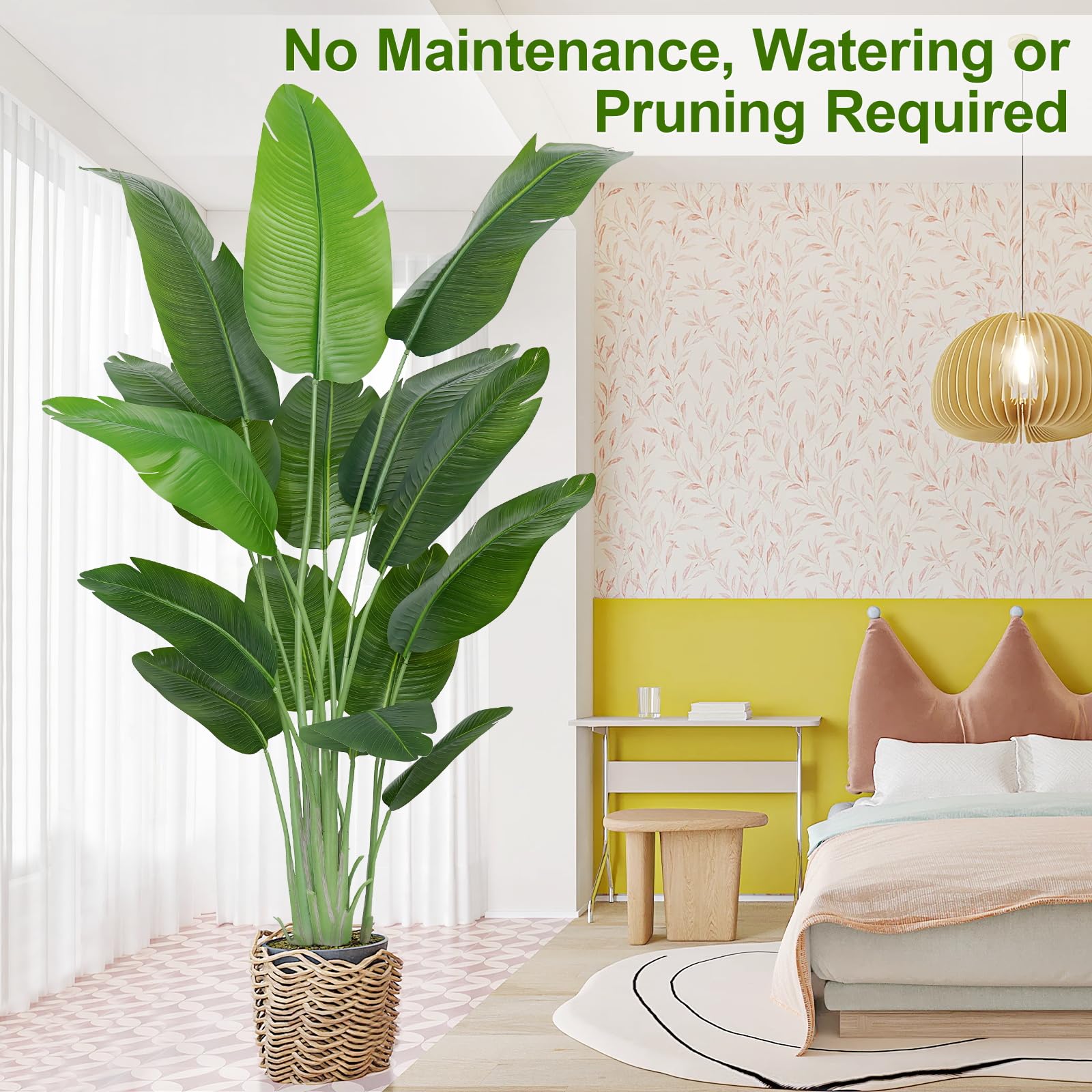 Keeplush 200cm Artificial Bird of Paradise Plant | 15-Leaf Faux Banana Tree
