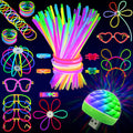 MOSSDNAR 229pcs Glow Sticks Party Pack with USB Mini Disco Light