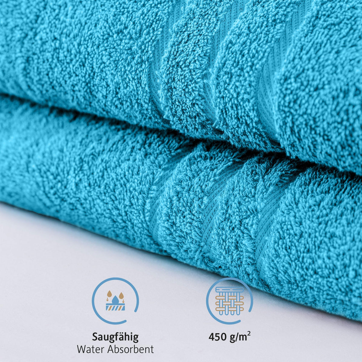 Komfortec Bath Towels, 100% Cotton, Quick Dry, 70x200, Turqoise