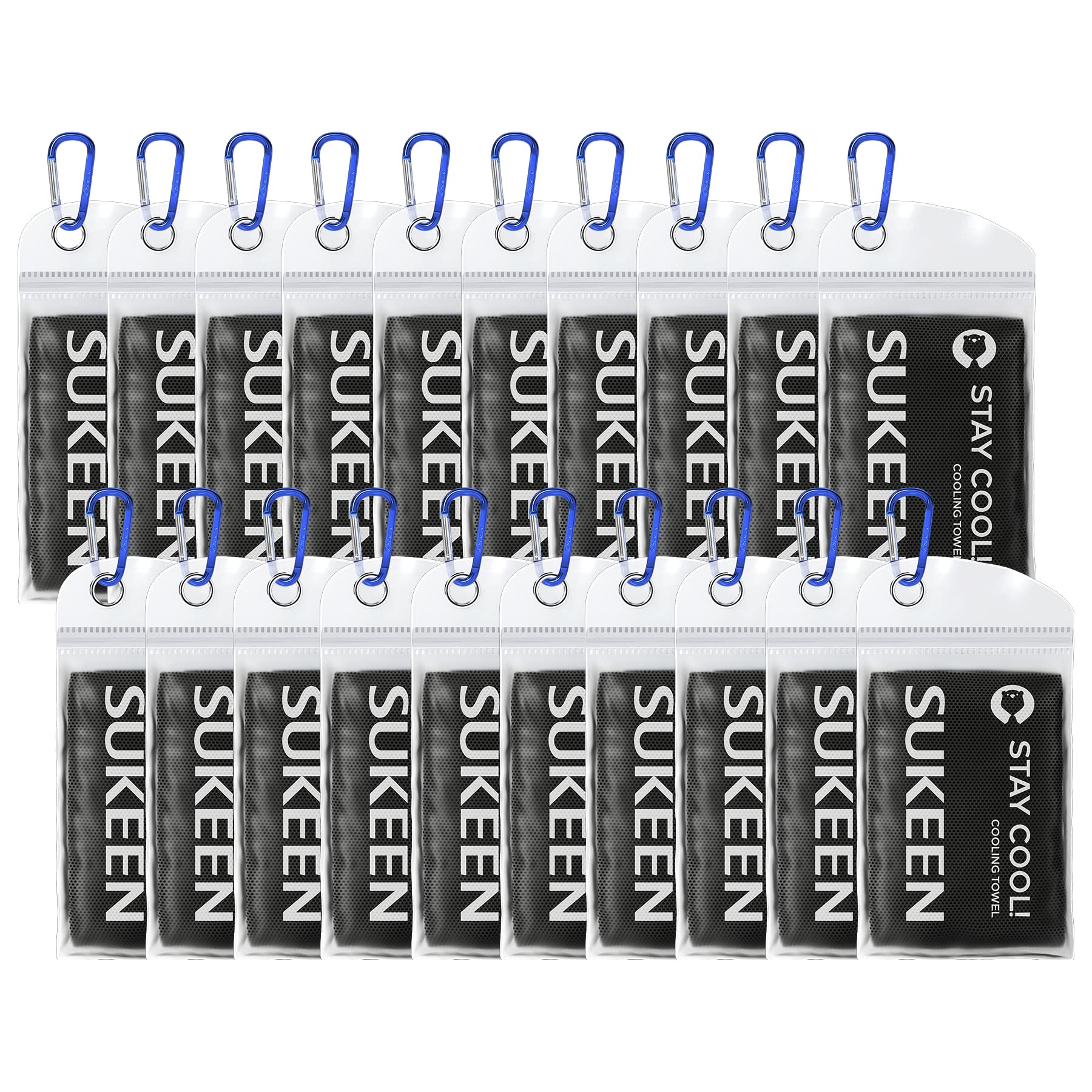 Sukeen Cooling Towels 20-Pack | Microfiber Ice Towel for Gym & Sports