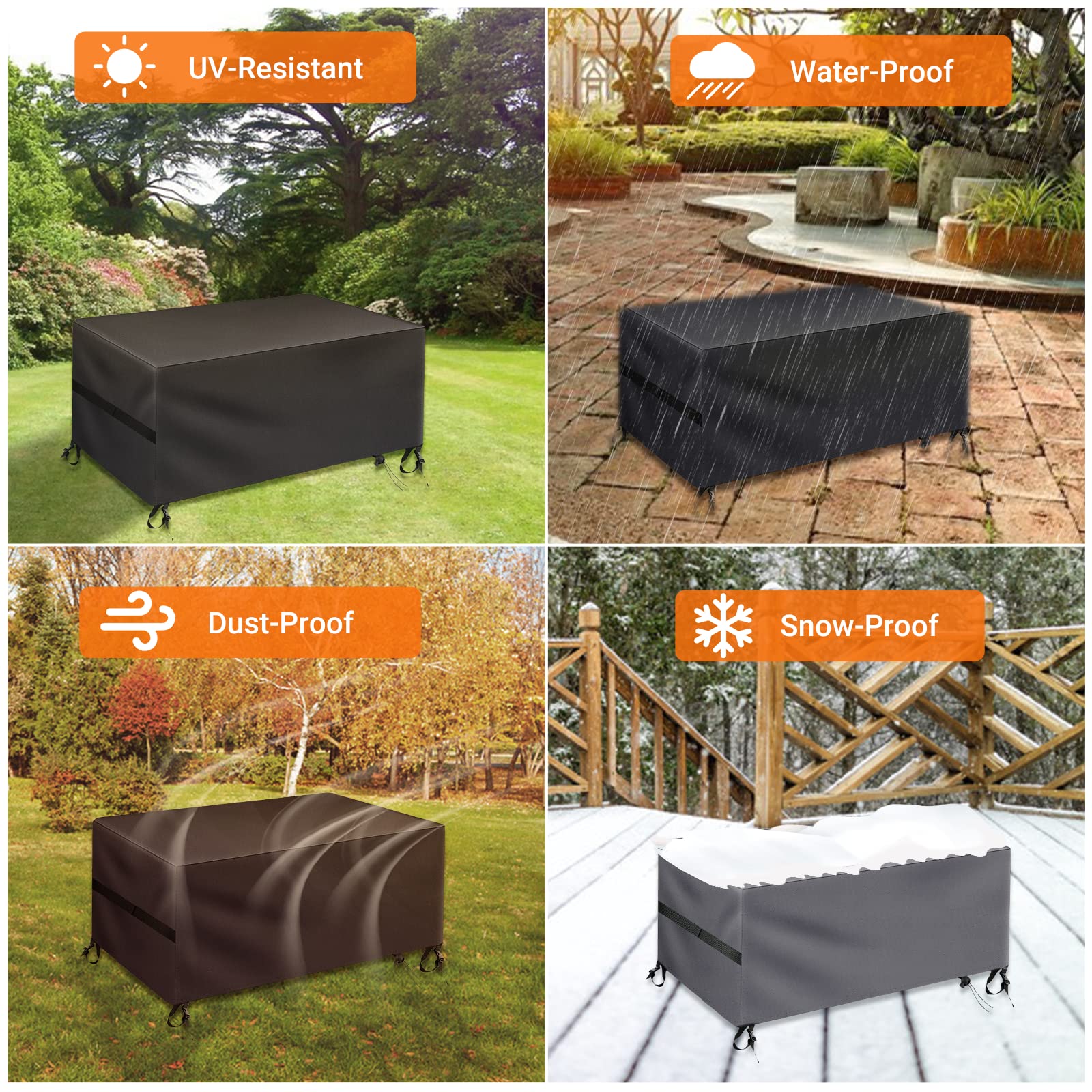 Fireowl Waterproof Garden Furniture Cover - 420D Heavy Duty Rattan Set Cover