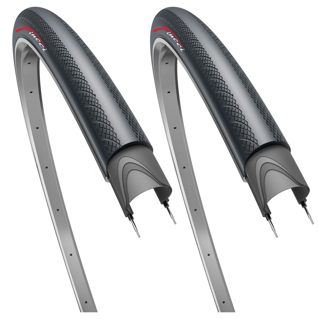 Fincci 700 x 25c Road Bike Tyres – Pair of 60 TPI Bicycle Tyres