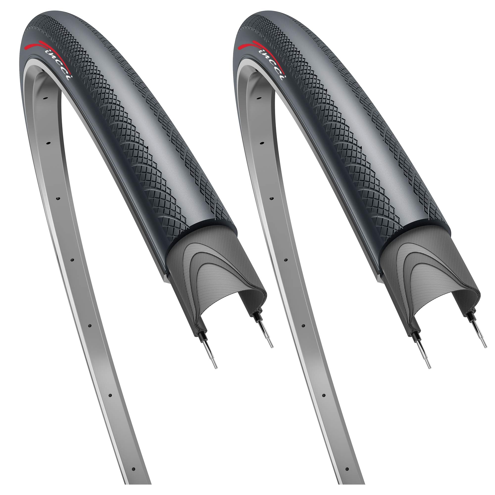 Fincci 700 x 25c Road Bike Tyres – Pair of 60 TPI Bicycle Tyres