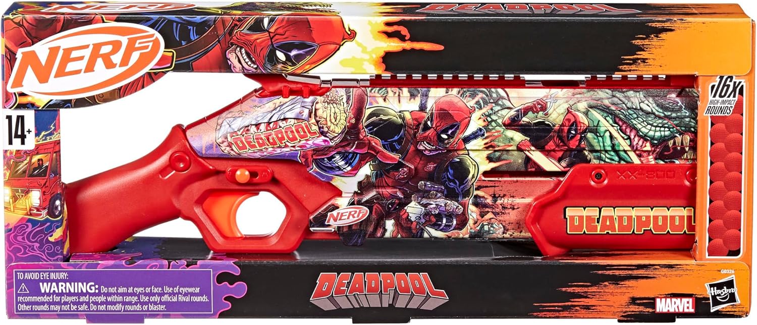 Nerf Rival Marvel Deadpool Blaster – 8-Round Capacity Toy Blaster