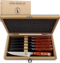 La Mongoose Steak Knife Set - 6pc German Steel with Pakkawood Handles