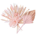 The Baked Studio Dried Flower Cake Topper - Pink & Gold Palm Spear Set