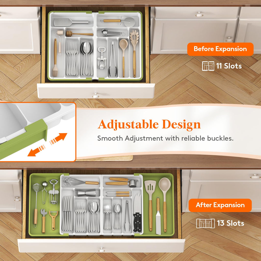 Lifewit Extra Large Cutlery Drawer Organiser | Expandable Utensil Tray