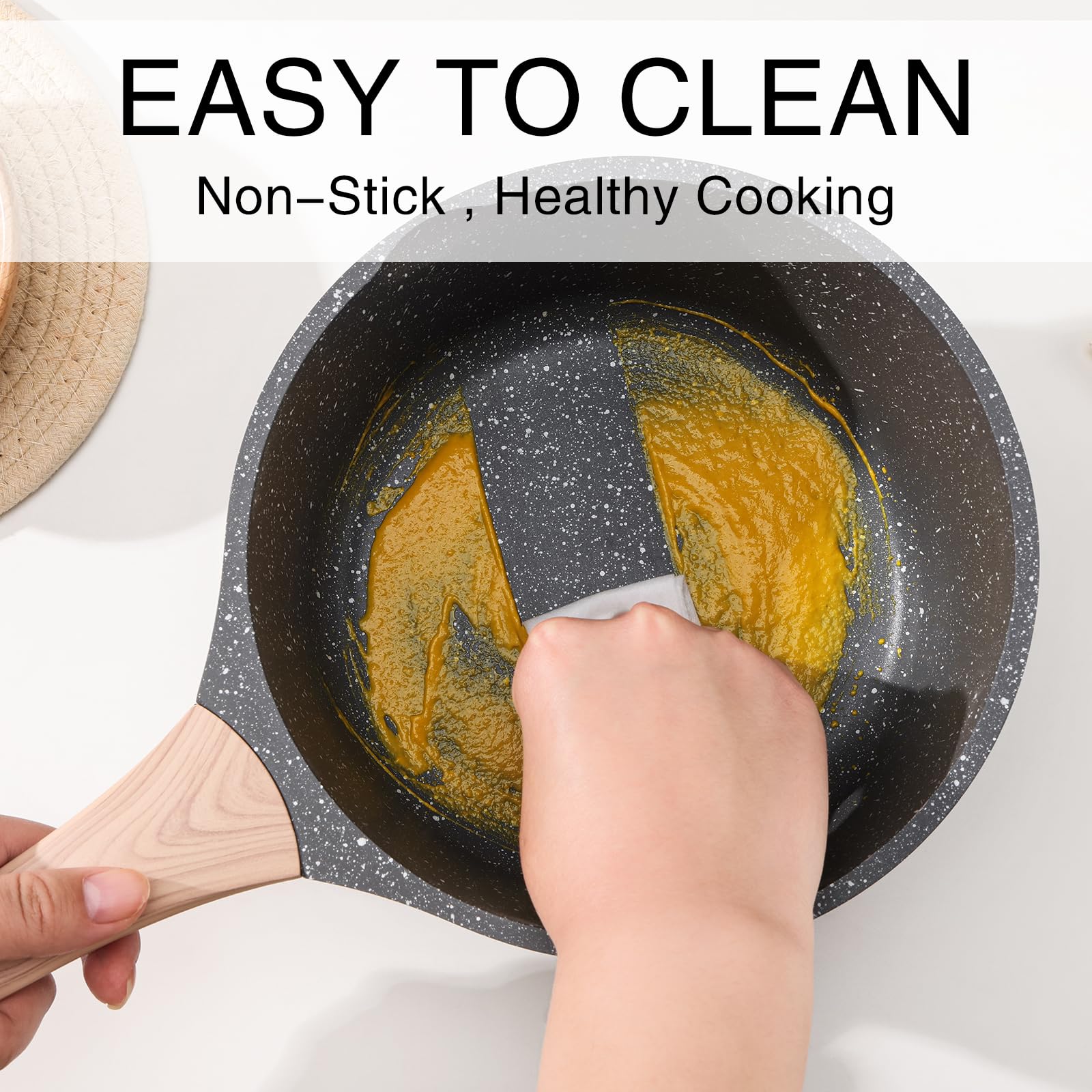Kordisen Non-Stick Granite Sauce Pan Set | 16cm & 20cm Induction Cookware