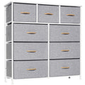 LYNCOHOME 9 Drawer Fabric Dresser – Large Storage Chest for Bedroom
