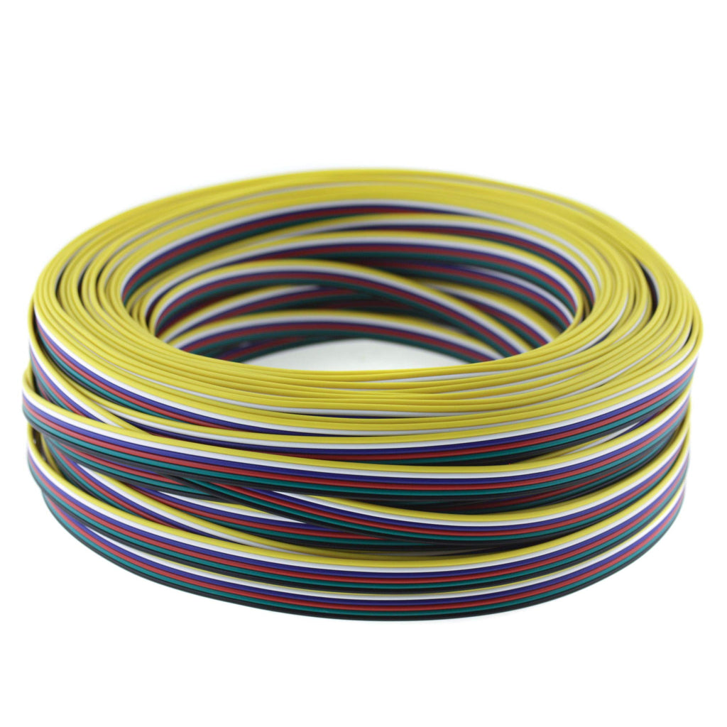 SeKi 6-Pin RGBW CCT LED Strip Extension Cable - 50m Silver Wire