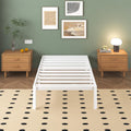 Lutown-Teen Metal Bed Frame 90x200cm | Heavy Duty Single Bed, White