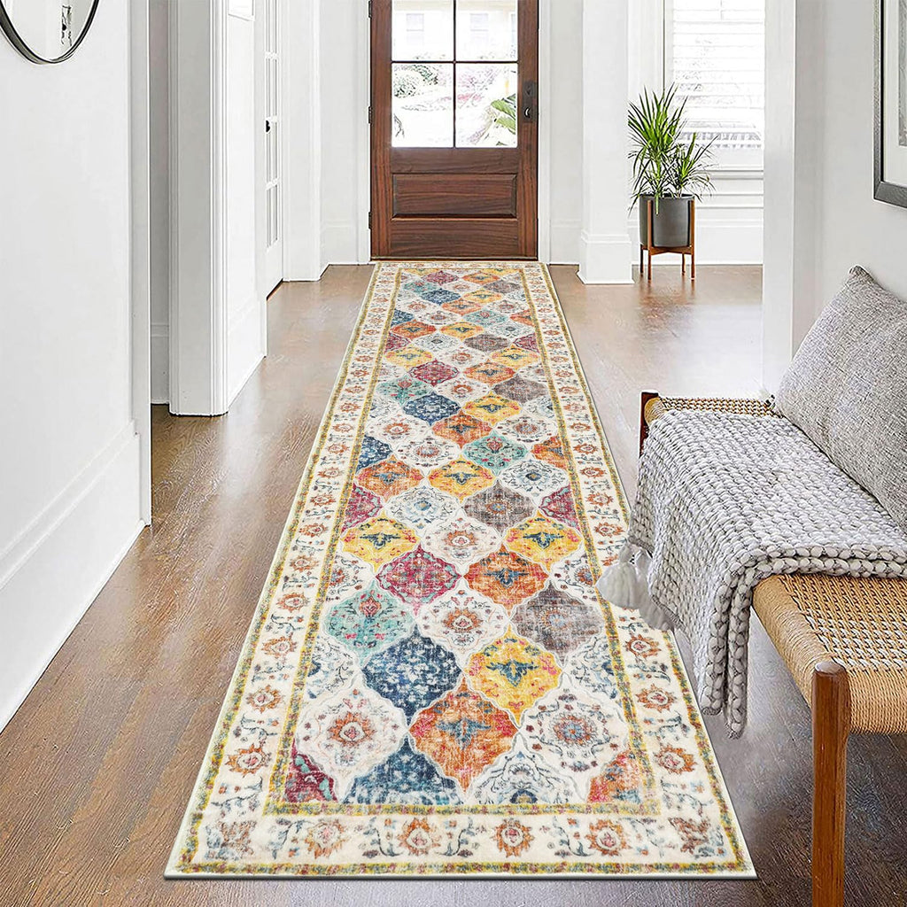 SHACOS Vintage Hallway Runner Rug – Non-Slip Washable 60x240cm