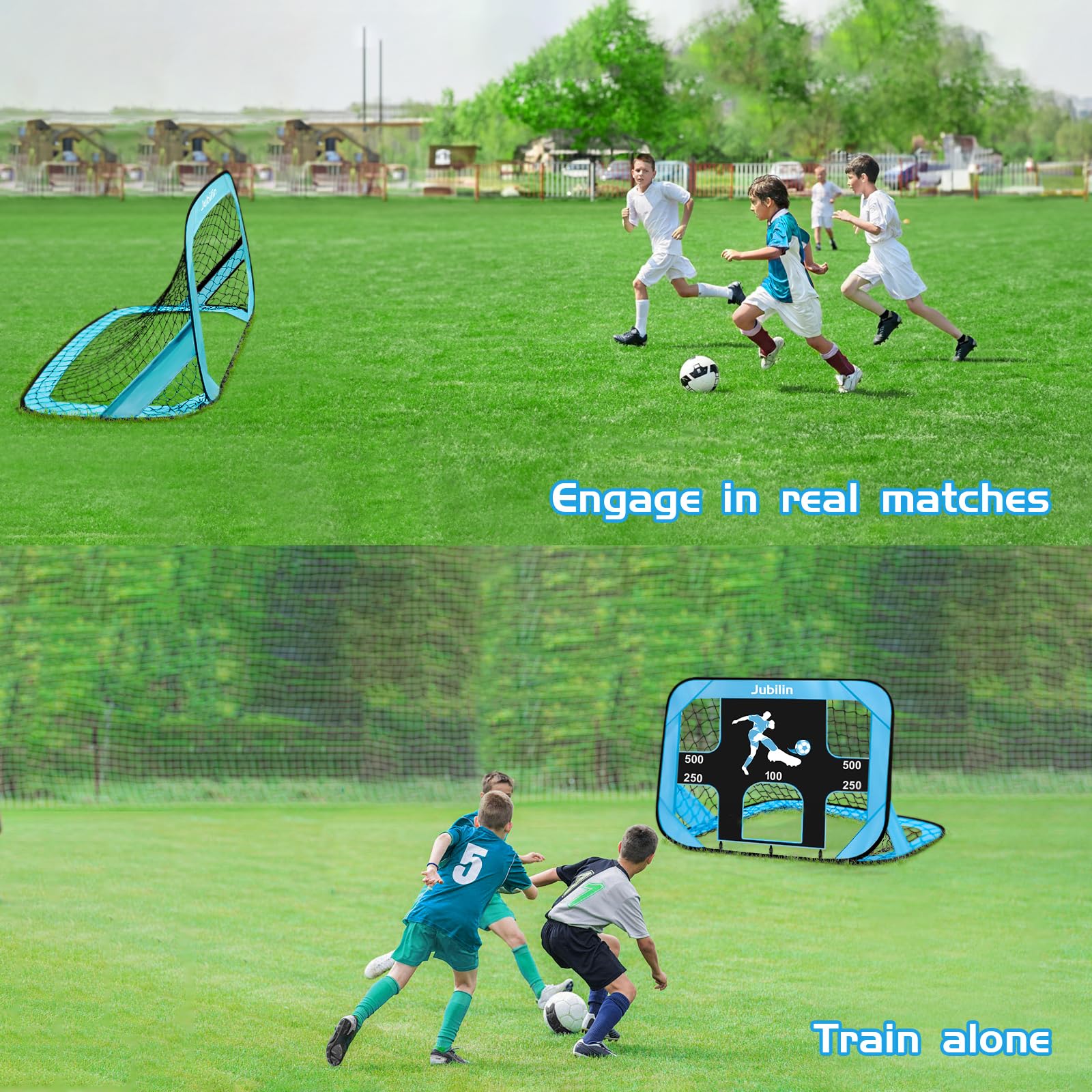 Jubilin Pop Up Football Goal for Kids – 4-Mode Portable Soccer Net