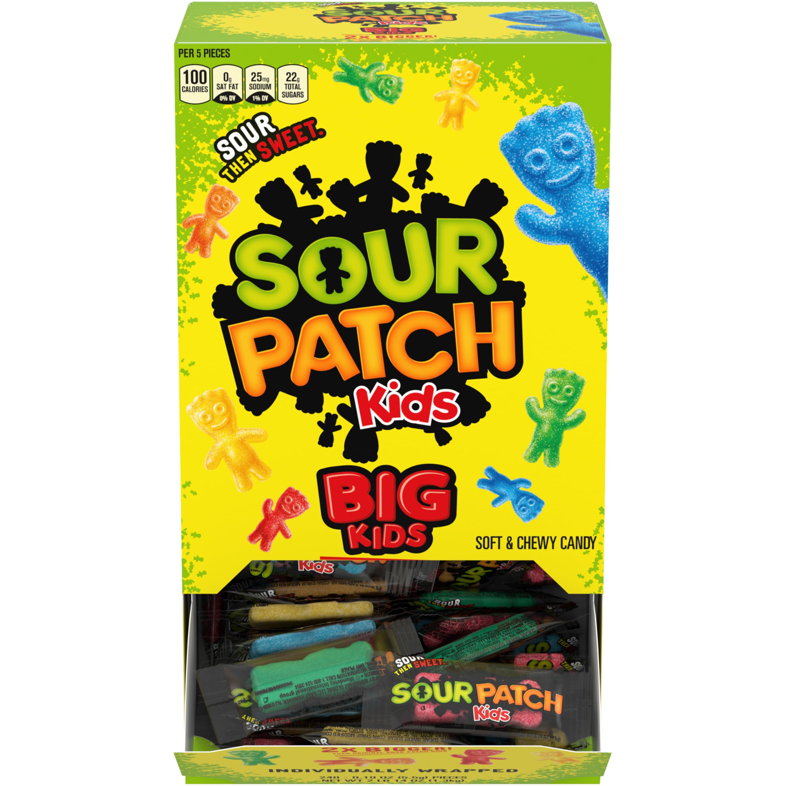 Sour Patch Kids Assorted Candy – Soft and Chewy Bulk Box (240 Pack)