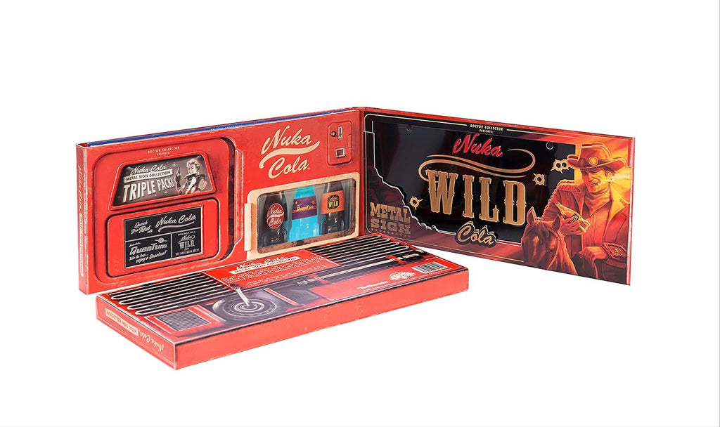 Snaps Fallout Nuka Cola Metal Sign Triple Pack – Glow in the Dark Set