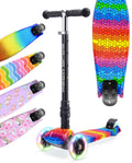 BOLDCUBE Big Fold 3-Wheel Kids Scooter with LED Wheels - Crystal Rubix