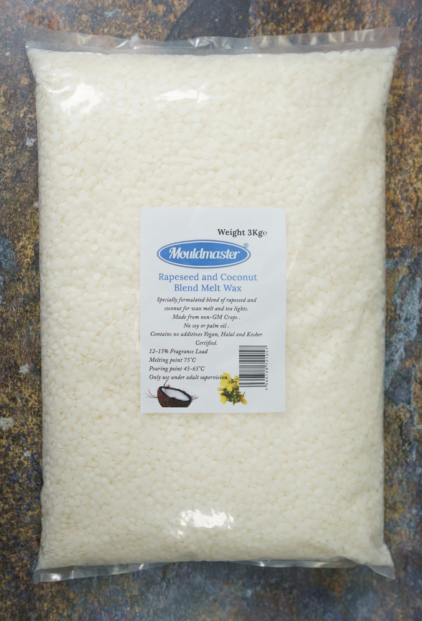 Rapeseed and Coconut Blend Melt Wax - White, 3kg