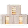 FYTXSZ Clothes Storage Boxes 66L with Metal Frame, Foldable Fabric Storage Bins with Lid and Clear Window - image 1