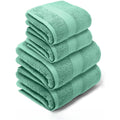 Lebengood 4-Piece Cotton Bath Towel Set - 550gsm Soft Absorbent - Aqua
