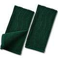 Jolof Store 2-Piece Cotton Hand Towels – Forest Green Wavy Striped Set