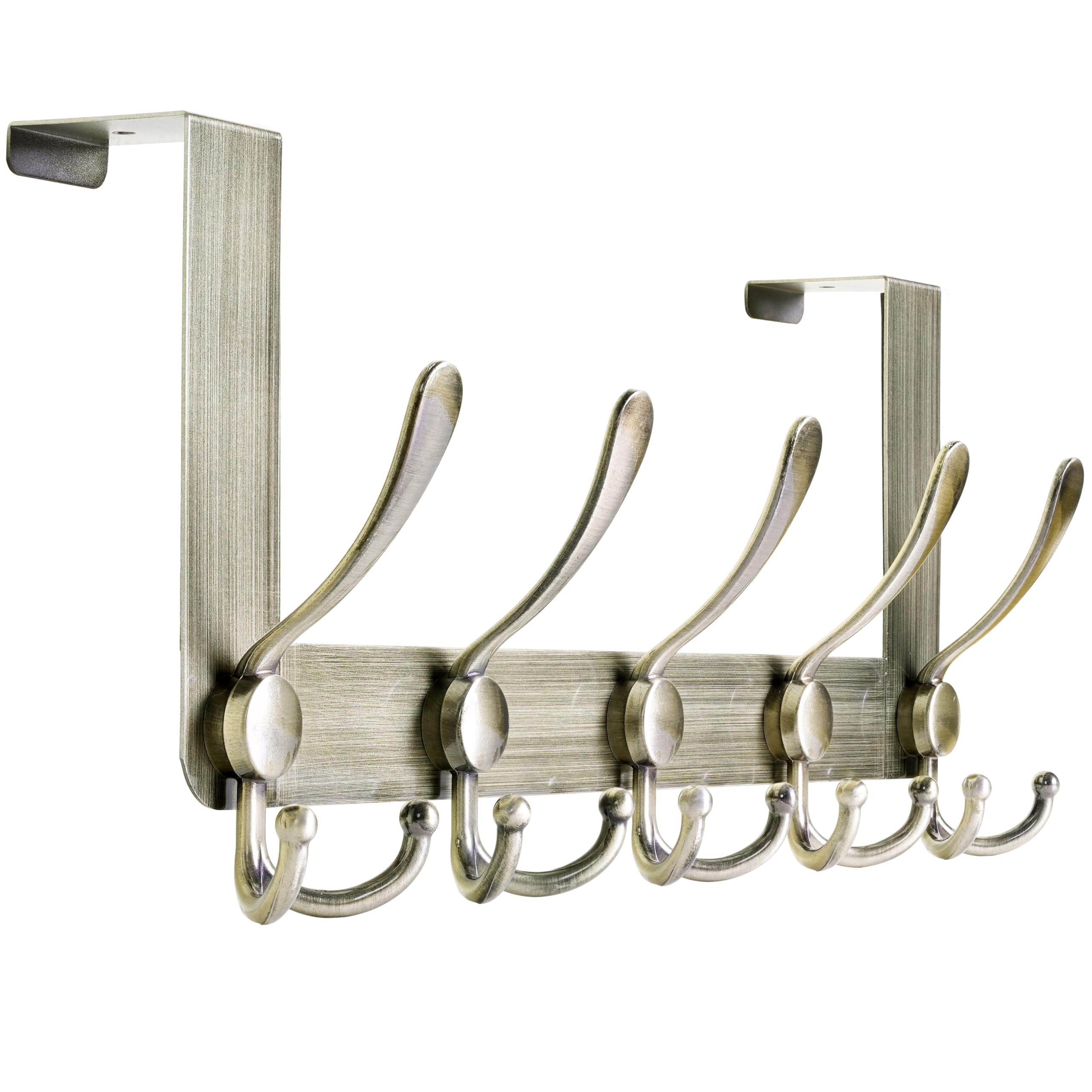 HONSKY Over Door Hook – 5 Triple Metal Towel Rack for Coats, Bronze